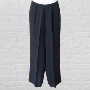 Tahari Dark Navy Diagonal Pinstripe Trouser Pants